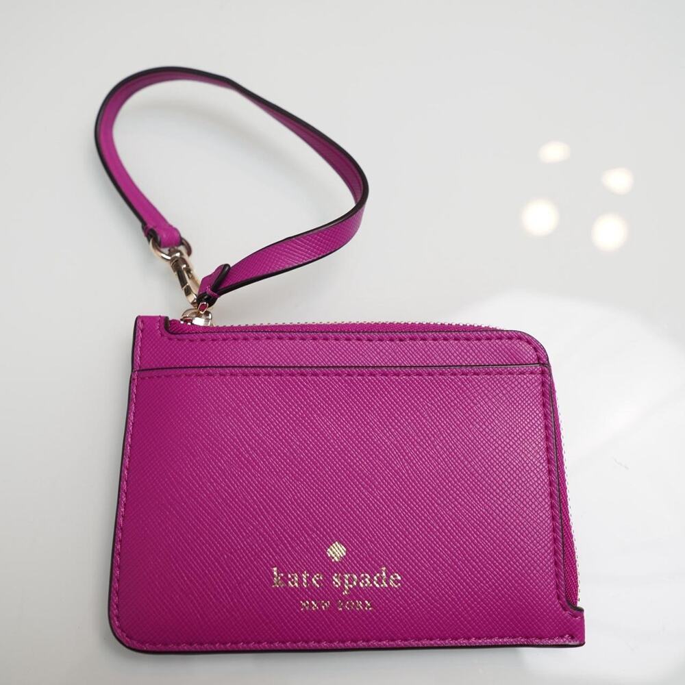 Kate Spade Pink Saffiano Leather Wristlet Wallet